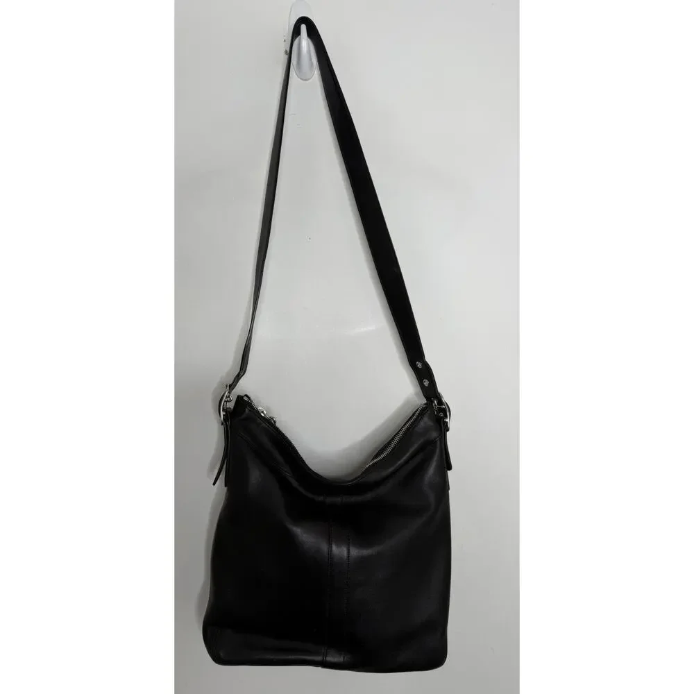 VTG Coach Legacy Slim Gallery Tote 9188 Black Leather Convertible Bag Y2K